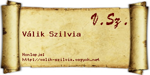 Válik Szilvia névjegykártya
