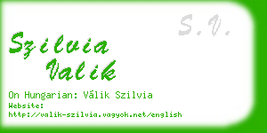 szilvia valik business card