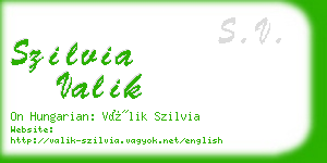 szilvia valik business card